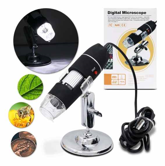 Microscópio Digital Usb 1000x Hd 8 Leds Kp-8012 Knup